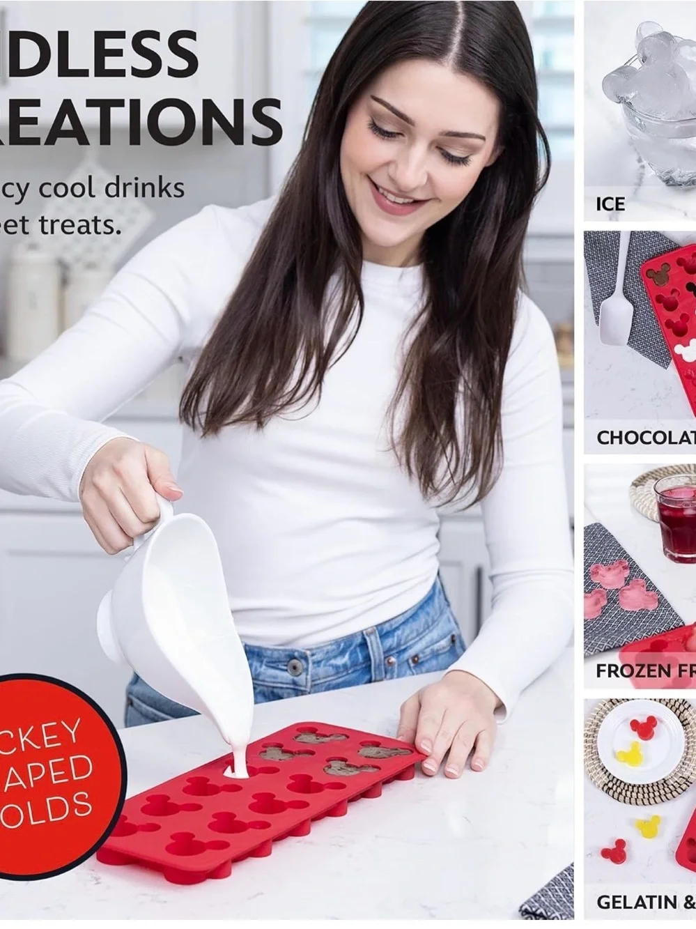 Disney Mickey Mouse Red Silicone Ice Cube Tray - 2 Pack